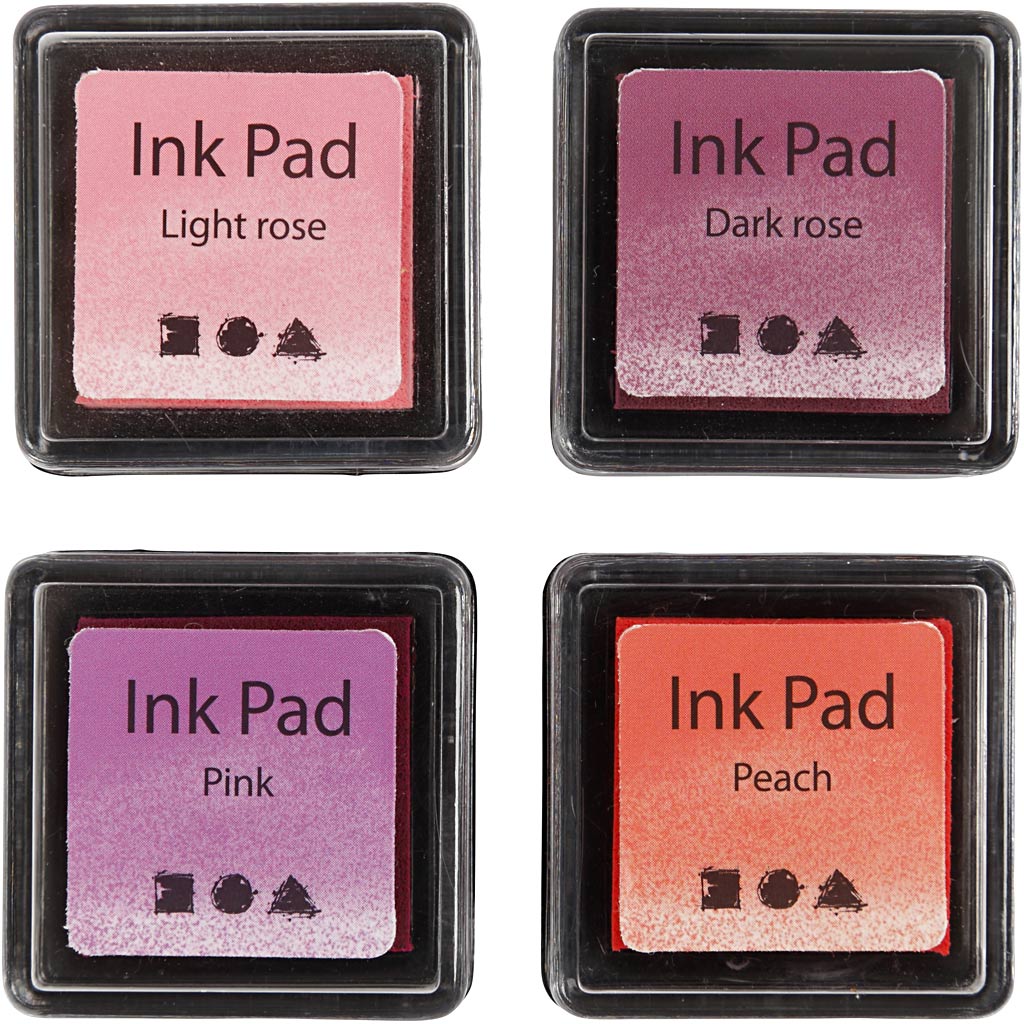 Creativ company http: www.cchobby.nl stempelinkt-h-2-cm-afm-3-5x3-5-cm-peach-roze-lichtroze-donkerroze-4-stuk-1-doos