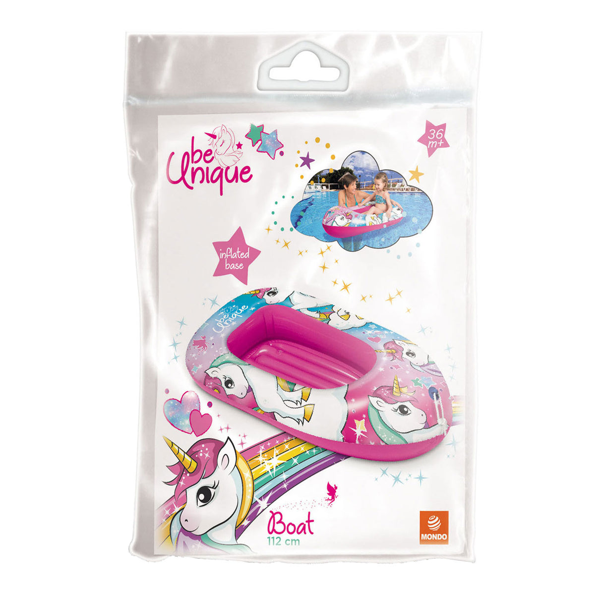 Mondo opblaasboot eenhoorn - unicorn boot voor kinderen 112 cm vinyl.