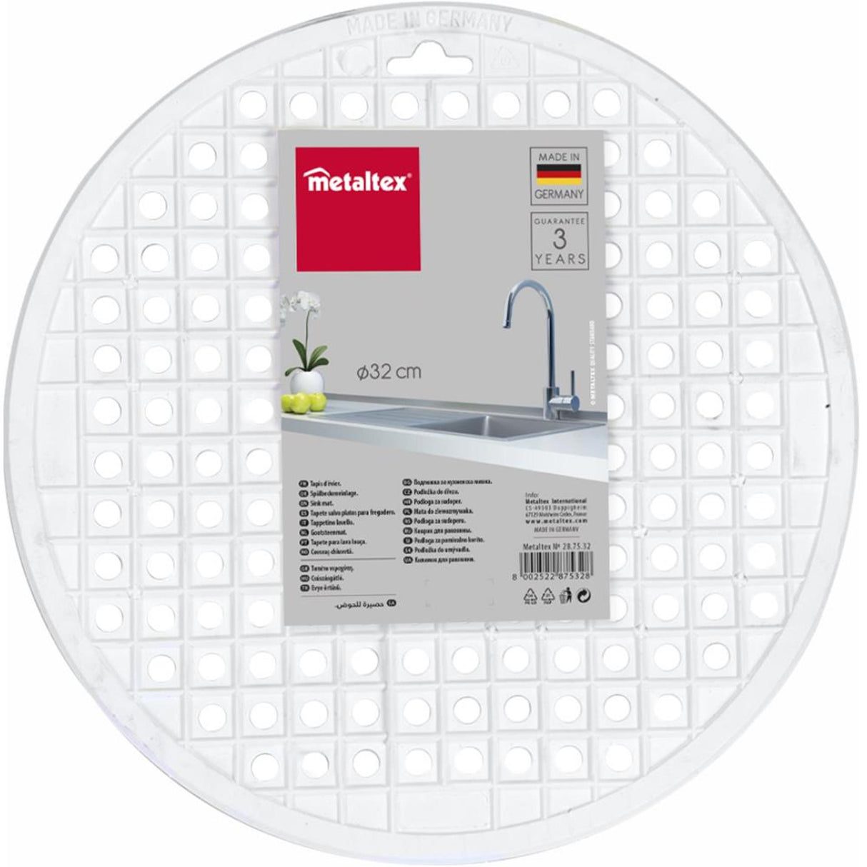 Metaltex gootsteenmat rond ø32cm