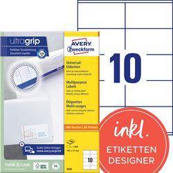 Merkloos sans marque universele etiketten avery 3425 105x57mm