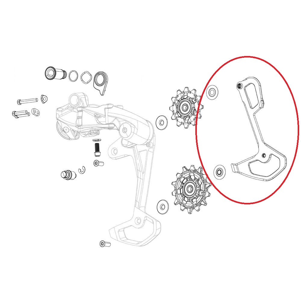 Sram derauilleurkooi carbon binnenkooi red xplr axs incl aluminium schroeven