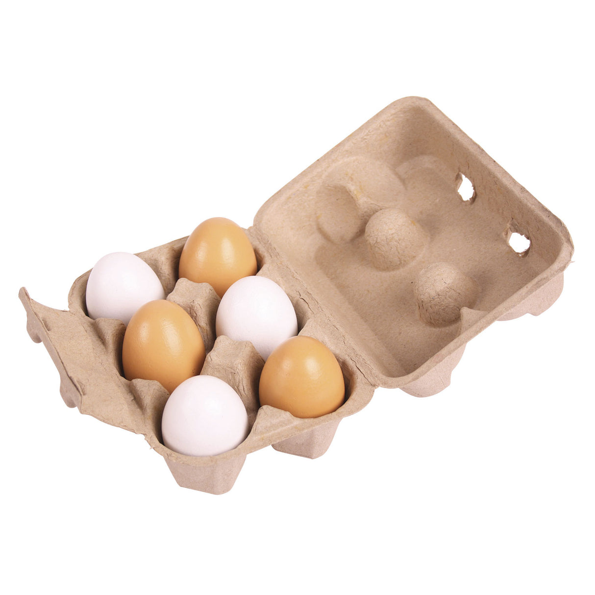 Bigjigs toys - eierdoos met 6 houten eieren