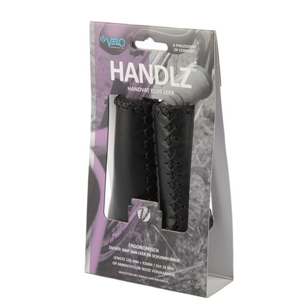 Velo Handvat Leer Ergo 92 135mm Zwart
