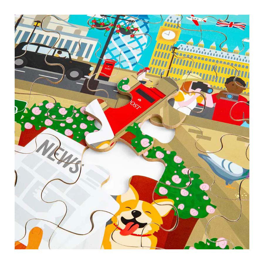 Bigjigs houten londen stad vloerpuzzel, 48st.