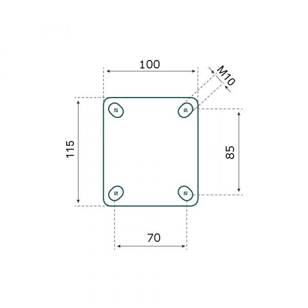 Mm producten bokwiel 300x4 anti lek pu wiel