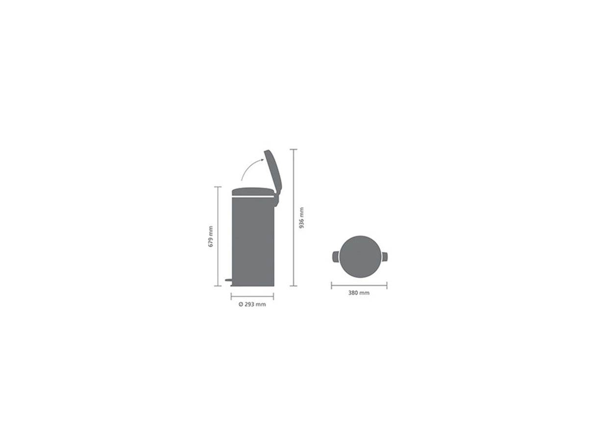 Brabantia pedaalemmer 30l metallic gold