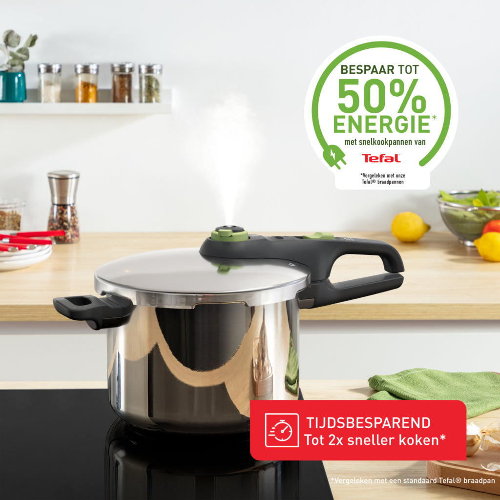 Tefal secure 5 trendy - snelkookpan - 6l - met stoommand - geschikt voor inductie - veiligheidsslot