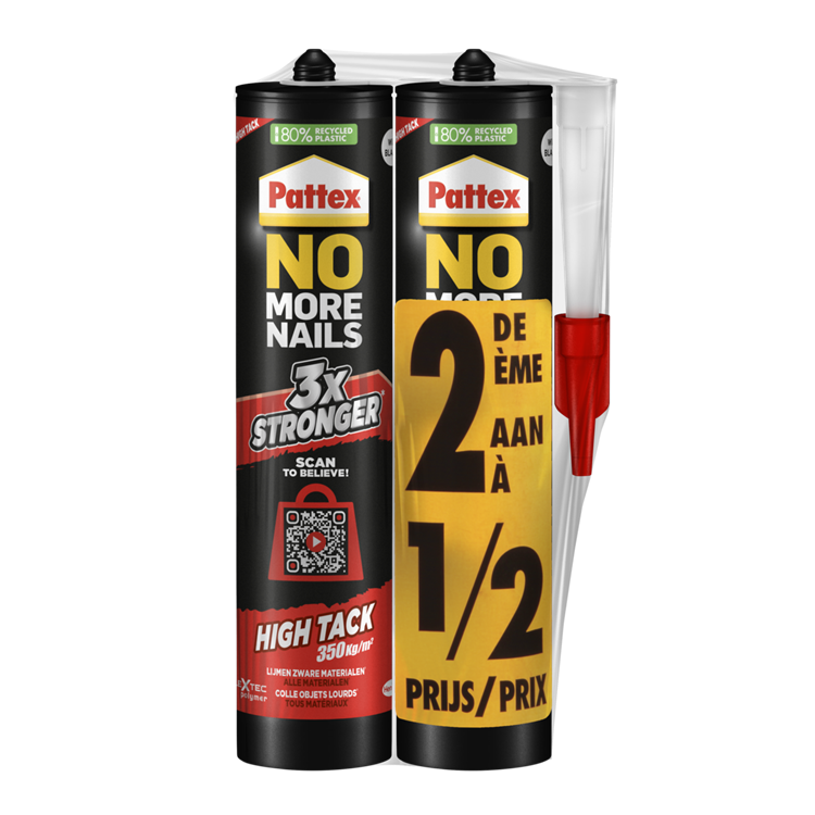 Pattex no-more-nails high-tack montagekit 2x460g | high-tack montagekit voor hangwerken | voor extra sterke montagekit aanhechting.