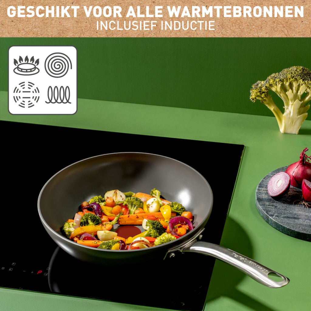 Tefal renew+ wokpan - ø28 cm - keramisch - pfas-vrij - geschikt voor inductie