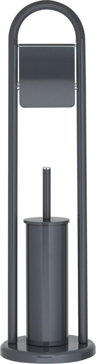 Sealskin acero - toiletbutler vrijstaand - toiletborstel met houder - wc rolhouder met klep - grijs