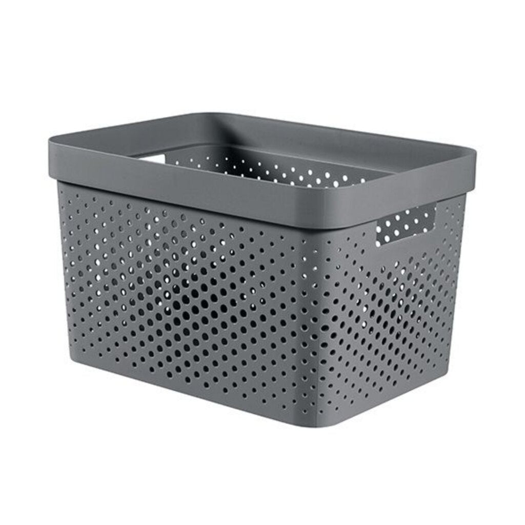Curver infinity recycled dots opbergbox - 17l - antraciet