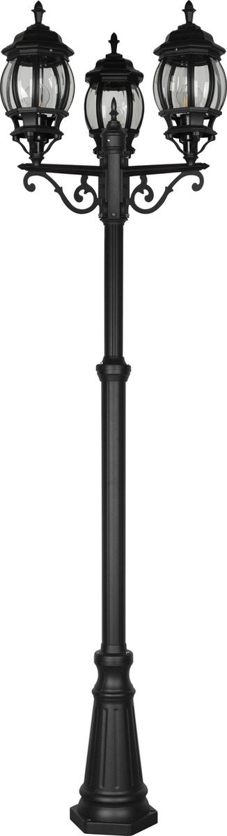 Trio elvo - paalverlichting - zwart mat - excl. 3x e27 4w - buitenverlichting - ip23