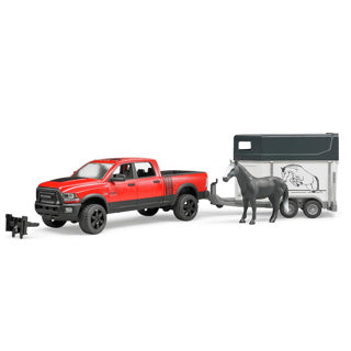 Bruder | 2501 ram 25 | power wagon | met paardenaanhanger en 1 paard