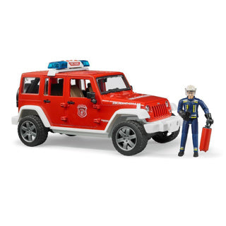Bruder 2528 jeep wrangler brandweer + speelfiguur