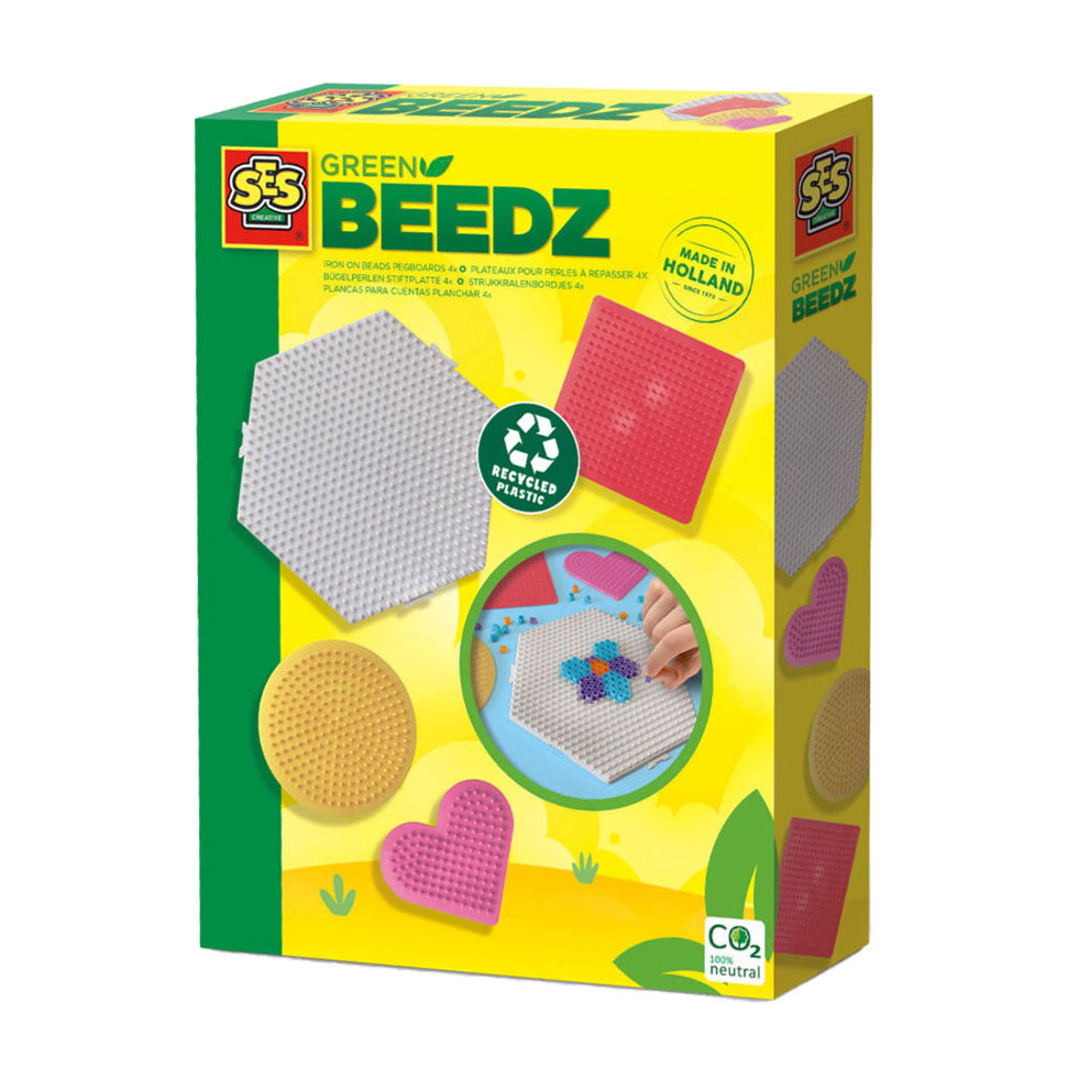 Ses green beedz - strijkkralen legborden, 4st.