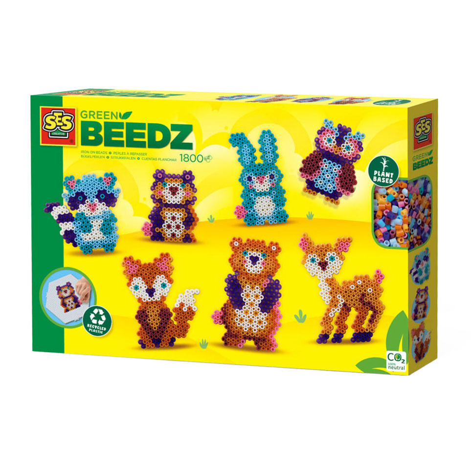 Ses green beedz - strijkkralenset bosdieren