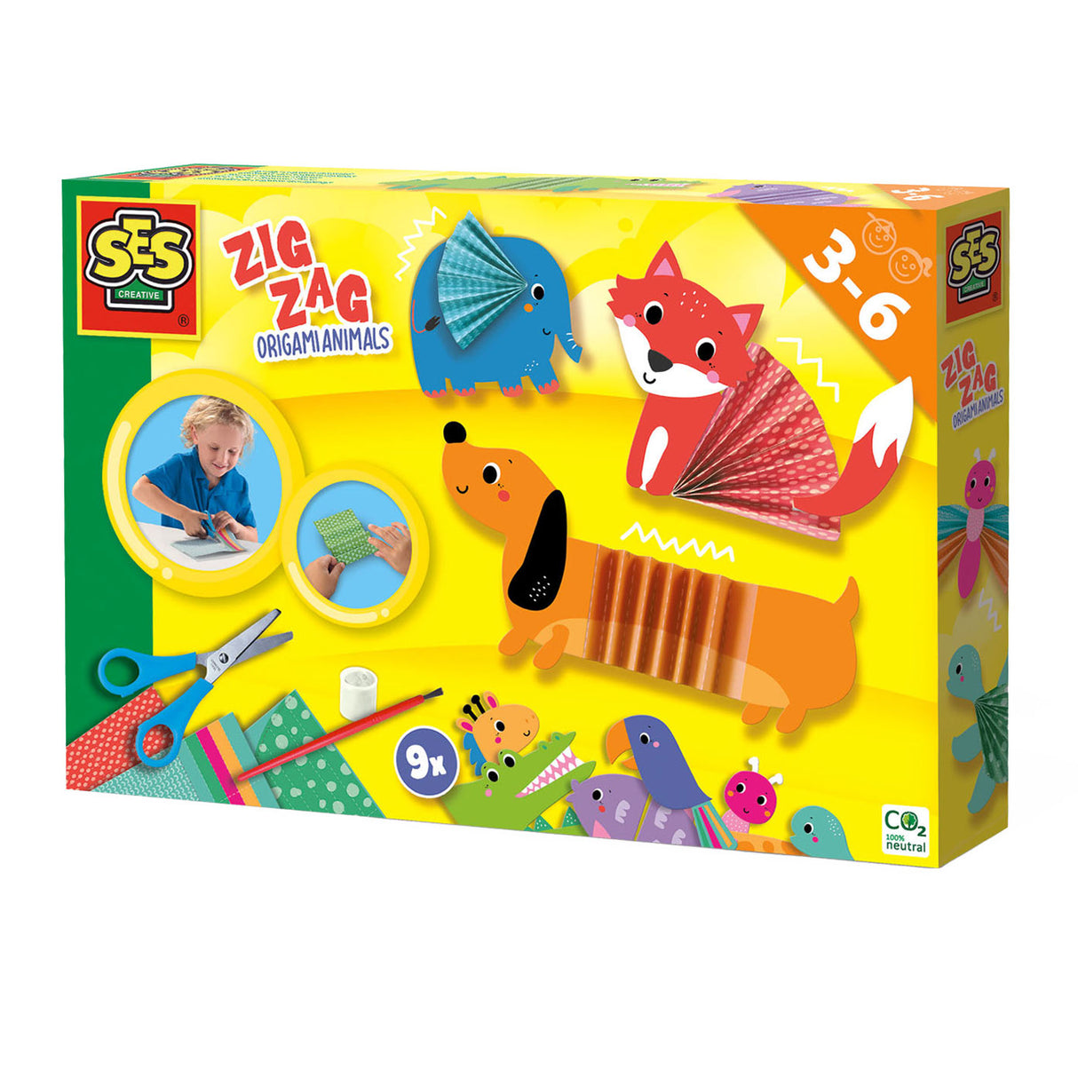 Ses zig zag origami dieren