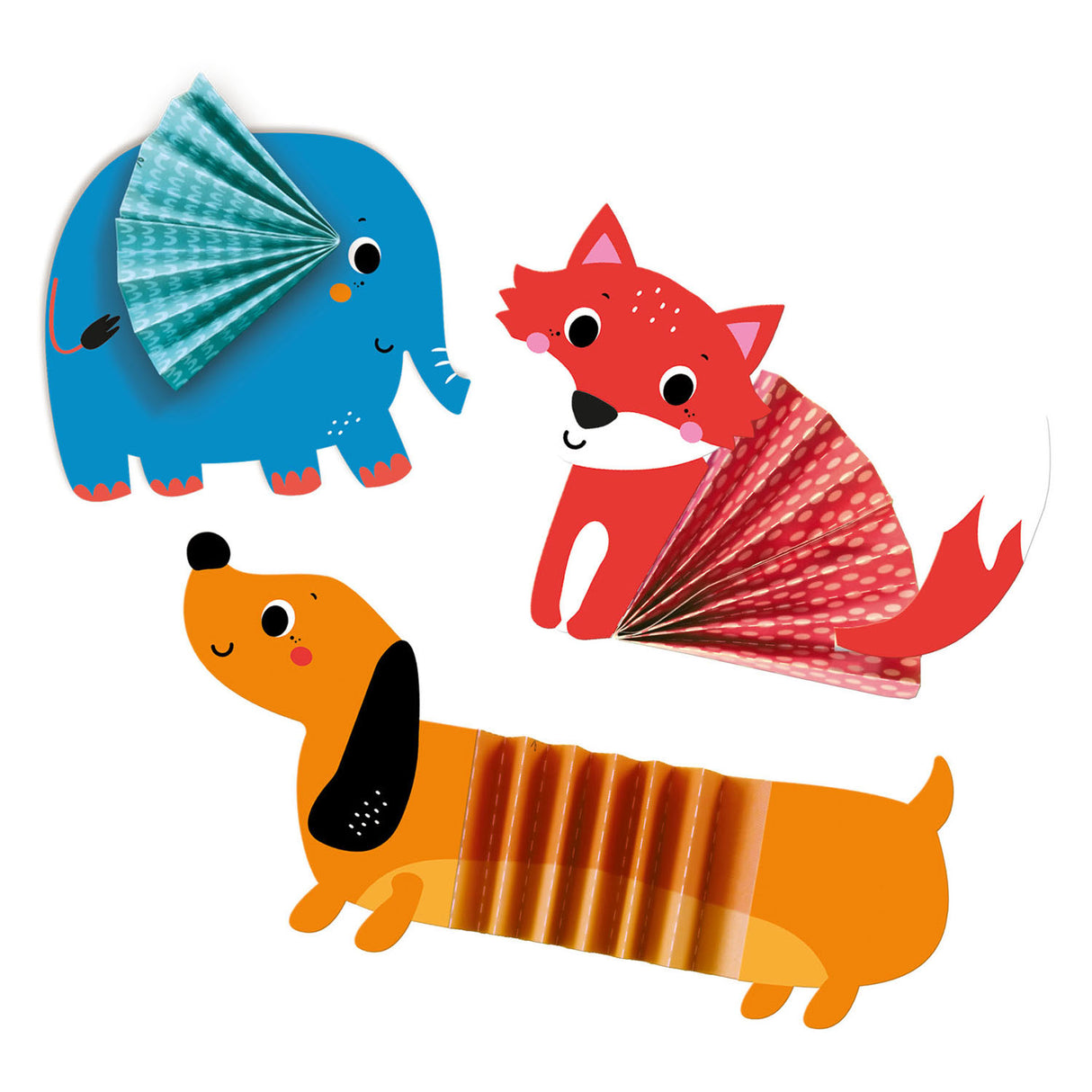 Ses zig zag origami dieren
