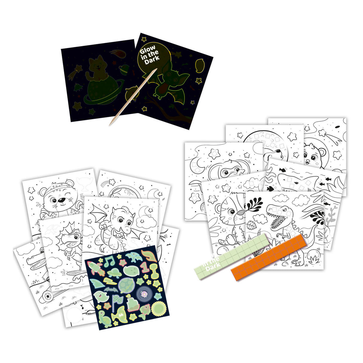 Ses creative ses doe kleurboek glow in the dark 3in1