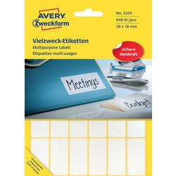 Avery multifunctionele etiketten 3324 wit 648 stuks