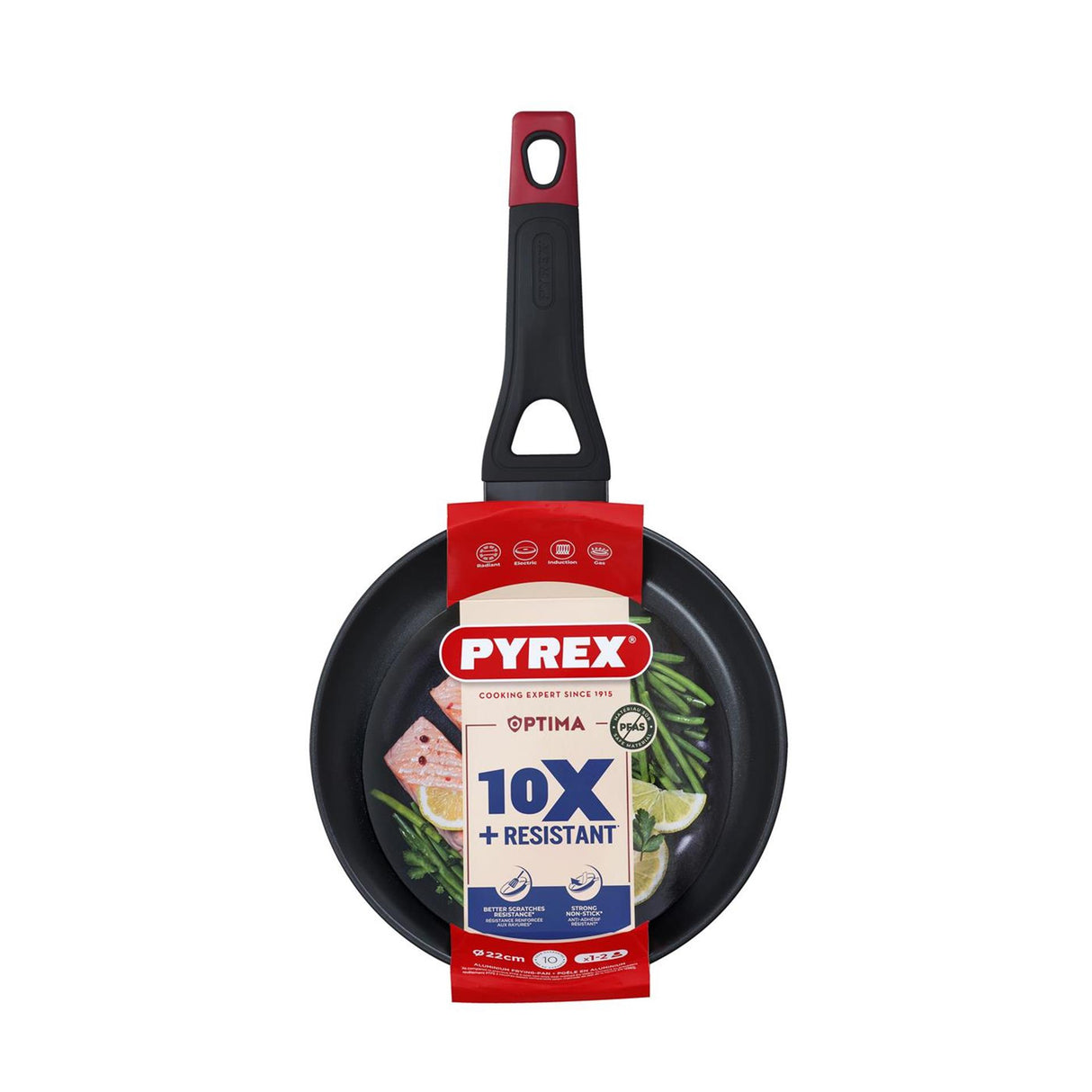Pyrex optima+ koekenpan ø22cm voor o.a. inductie