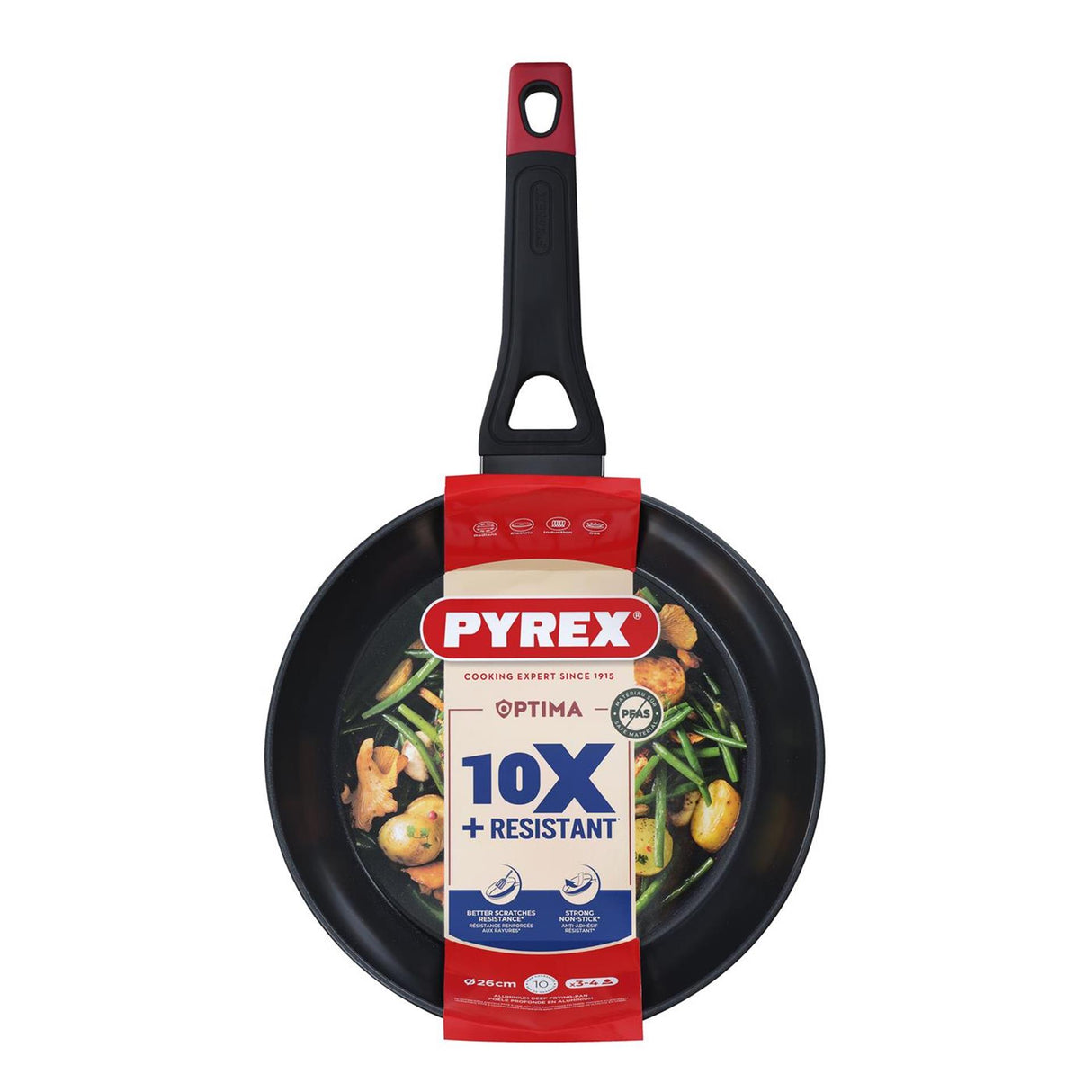 Pyrex optima+ diepe koekenpan ø26cm