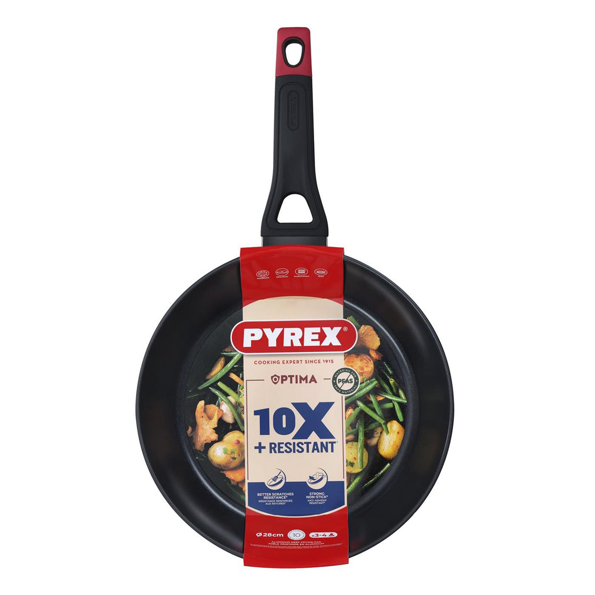 Pyrex optima+ diepe koekenpan ø28cm
