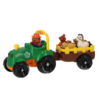 Tractor met dieren op aanhanger met licht en geluid | 2 stuks
