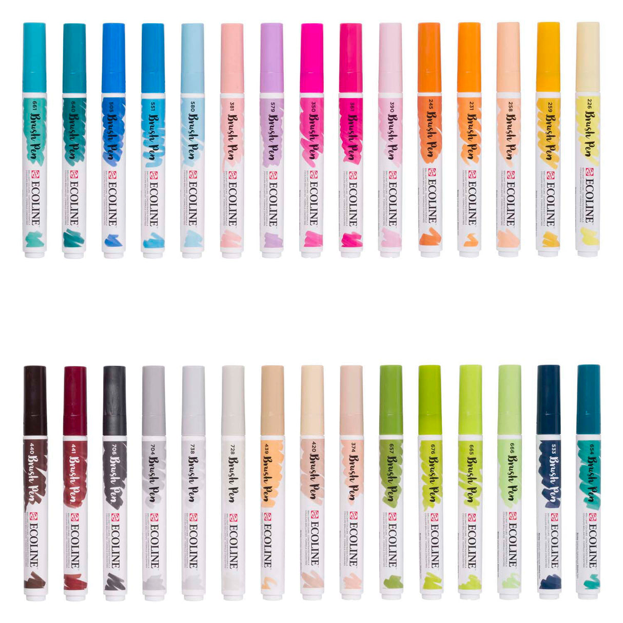 Bruynzeel ecoline brush pen set additional, 30 kleuren