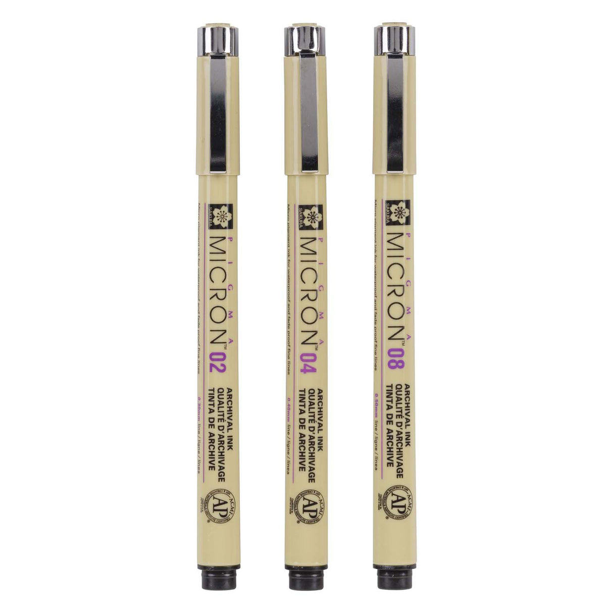 Sakura pigma micron etui 3 fineliners zwart 02-04-08
