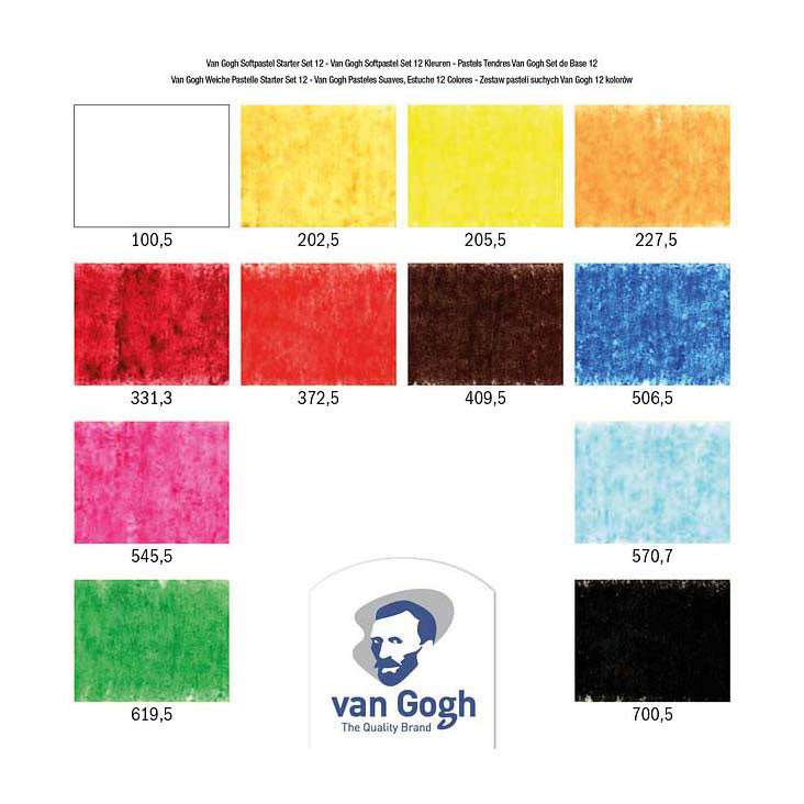 Bruynzeel van gogh softpastels starterset met 12 kleuren