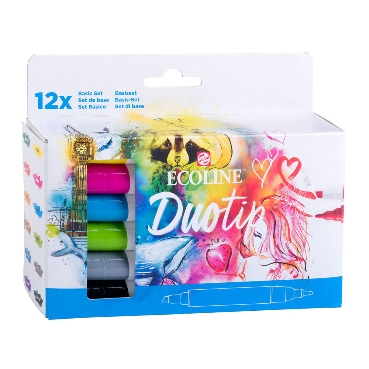 Talens ecoline duotip markers basisset, 12dlg.