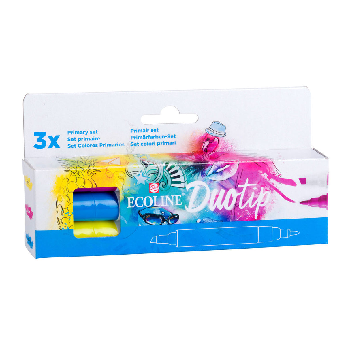 Talens ecoline duotip markers primaire set, 3dlg.