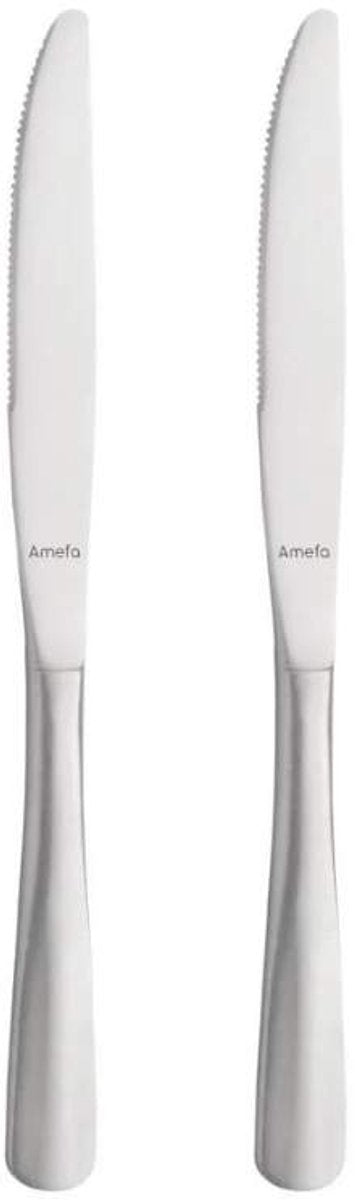 Amefa baguette - 2-dessertmessen - hoogglans - zilverkleurig