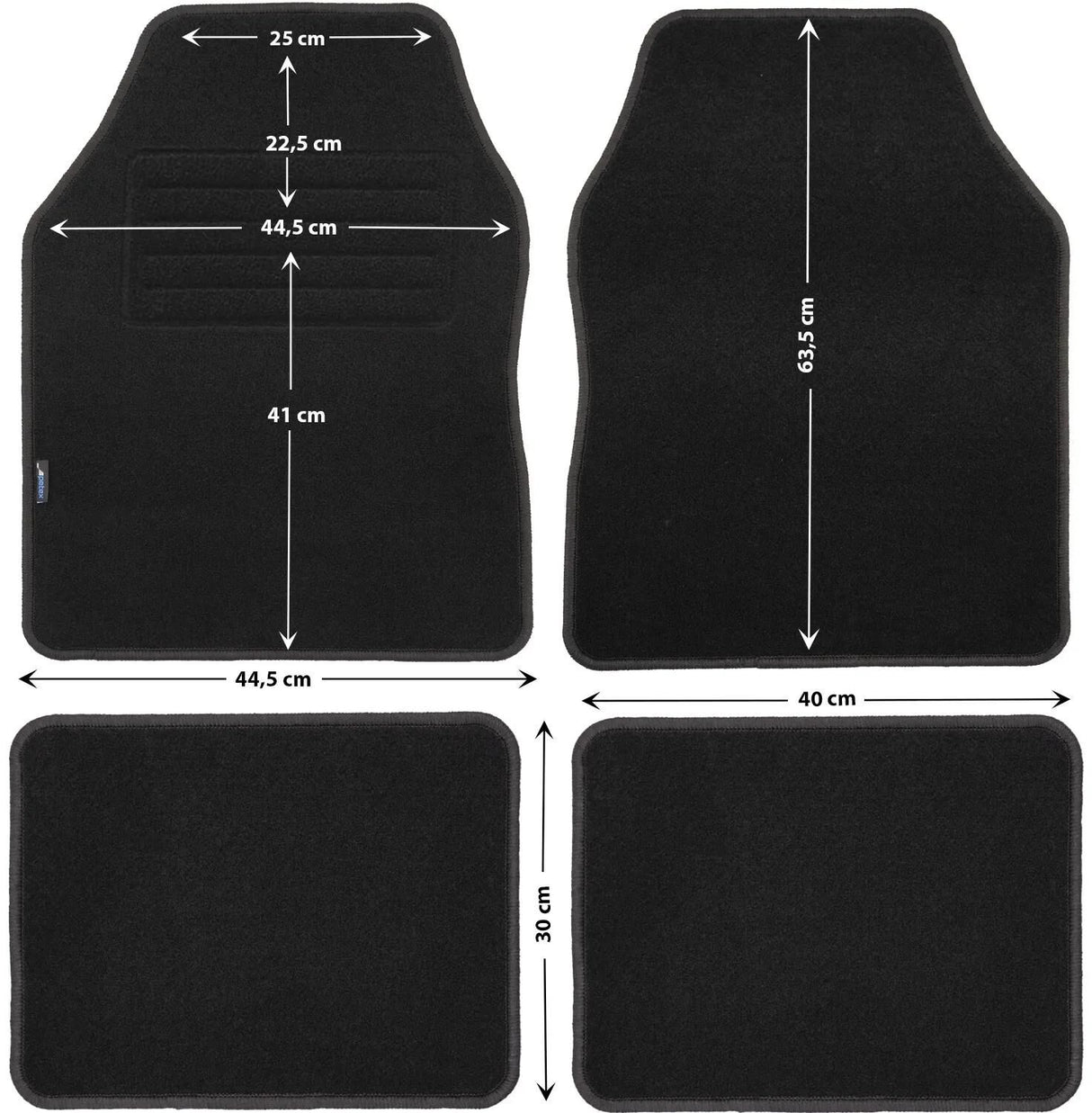 Petex voetmat florida 3 florida3 car mat, size 0 black 4-piece set