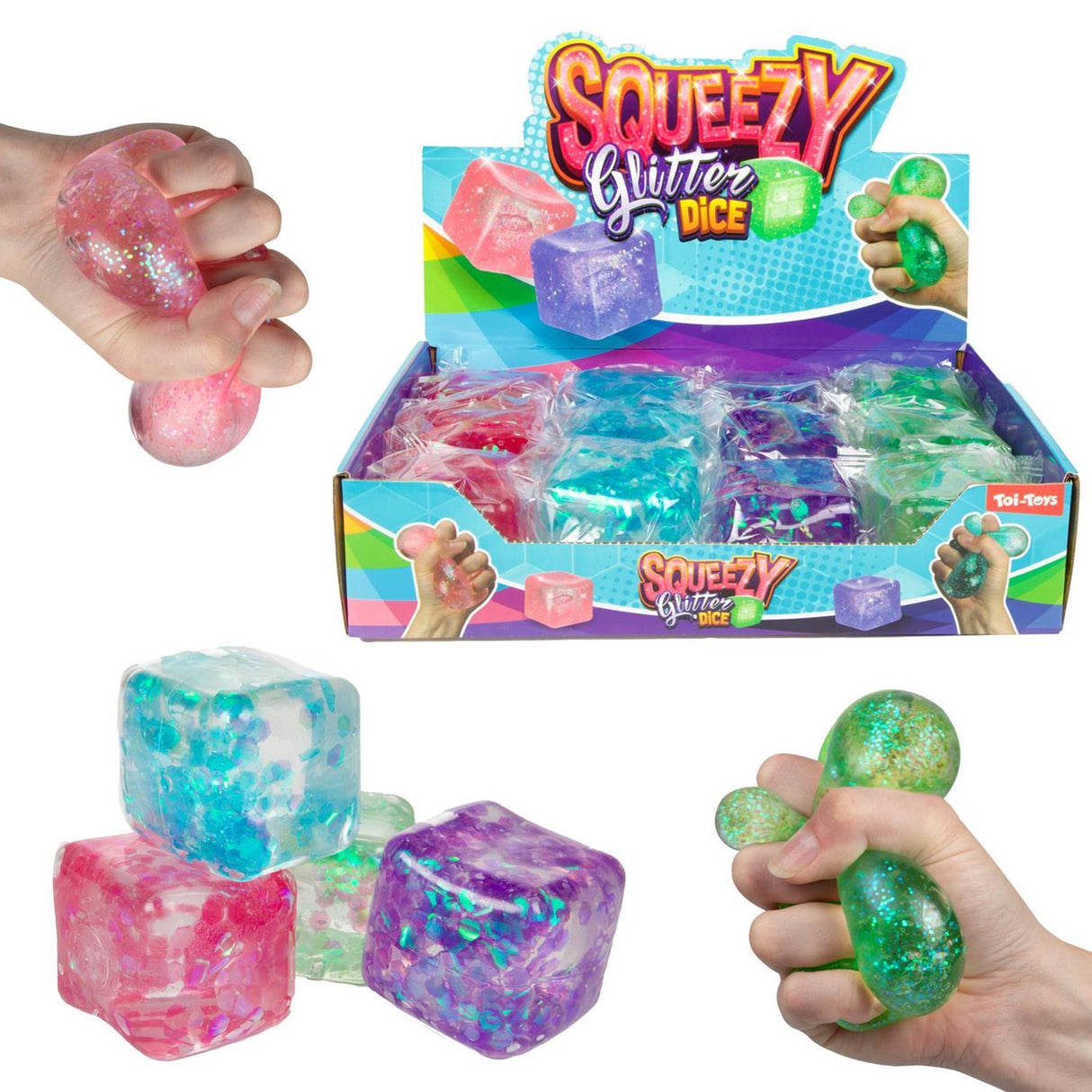 Toi-toys toi toys fun glitter knijpkubus jelly