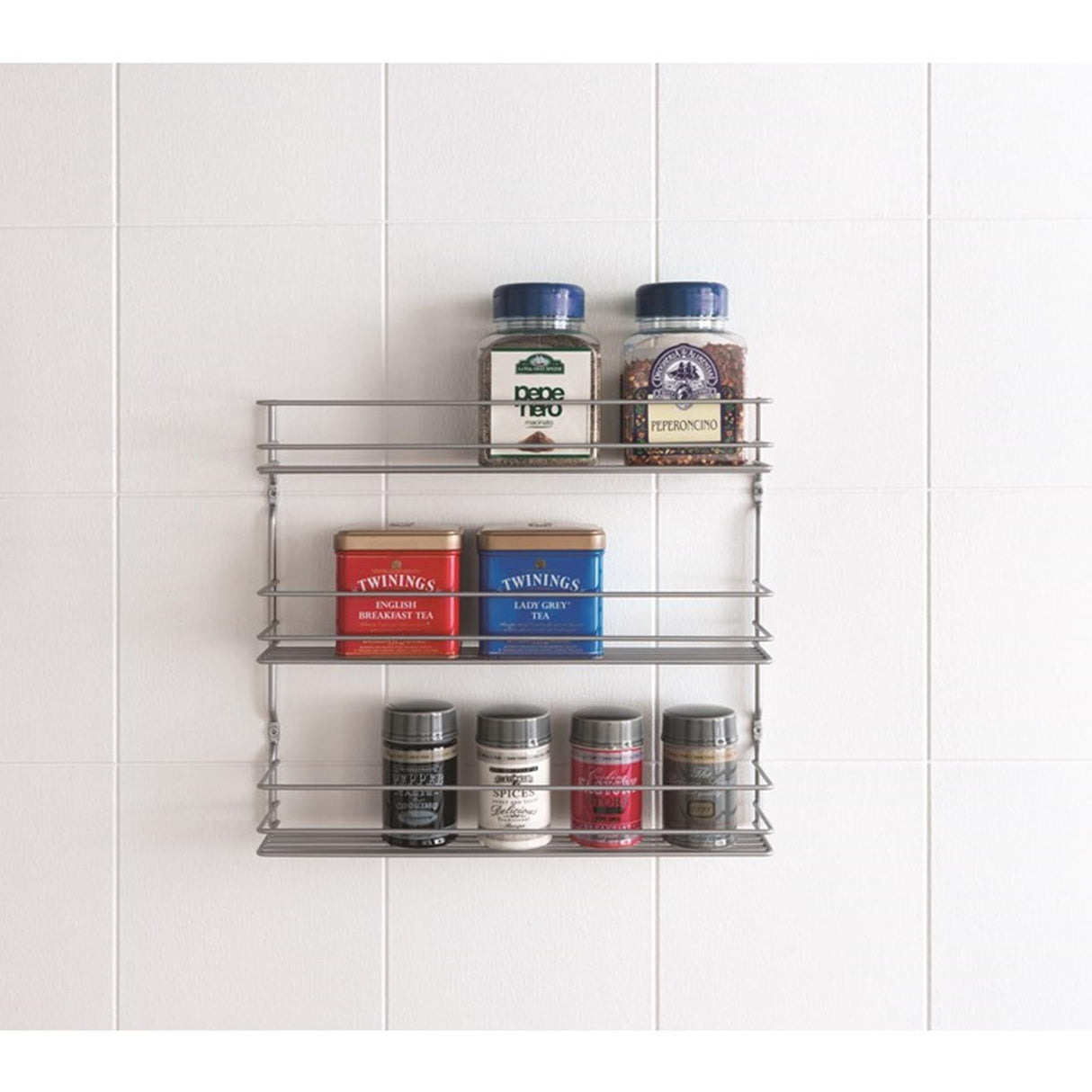 Metaltex space saver smart kitchen pepito kruidenrek 3 etages 36x32x8 cm zilver