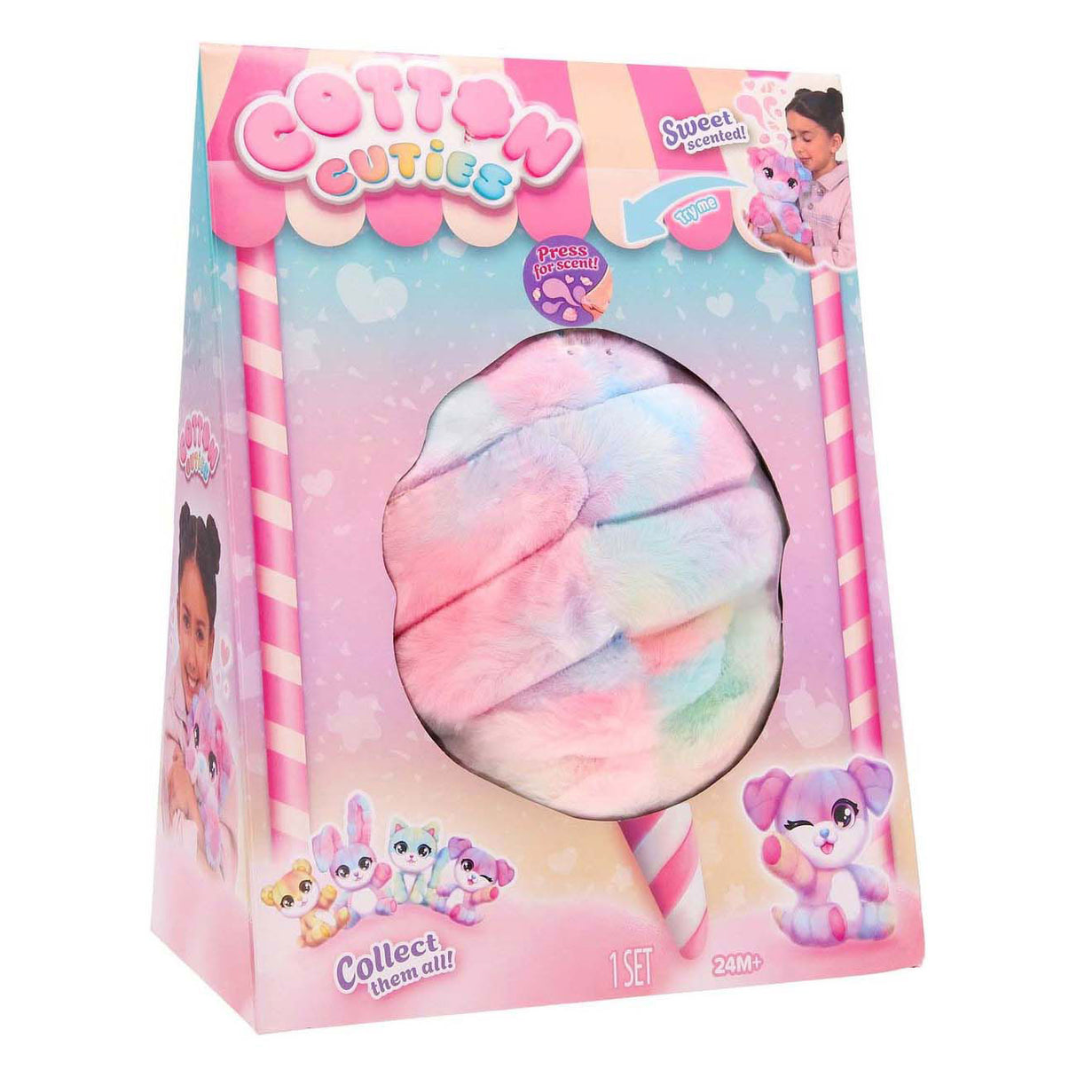 Spectron cotton cuties puppy - geurende suikerspin knuffel, 30cm