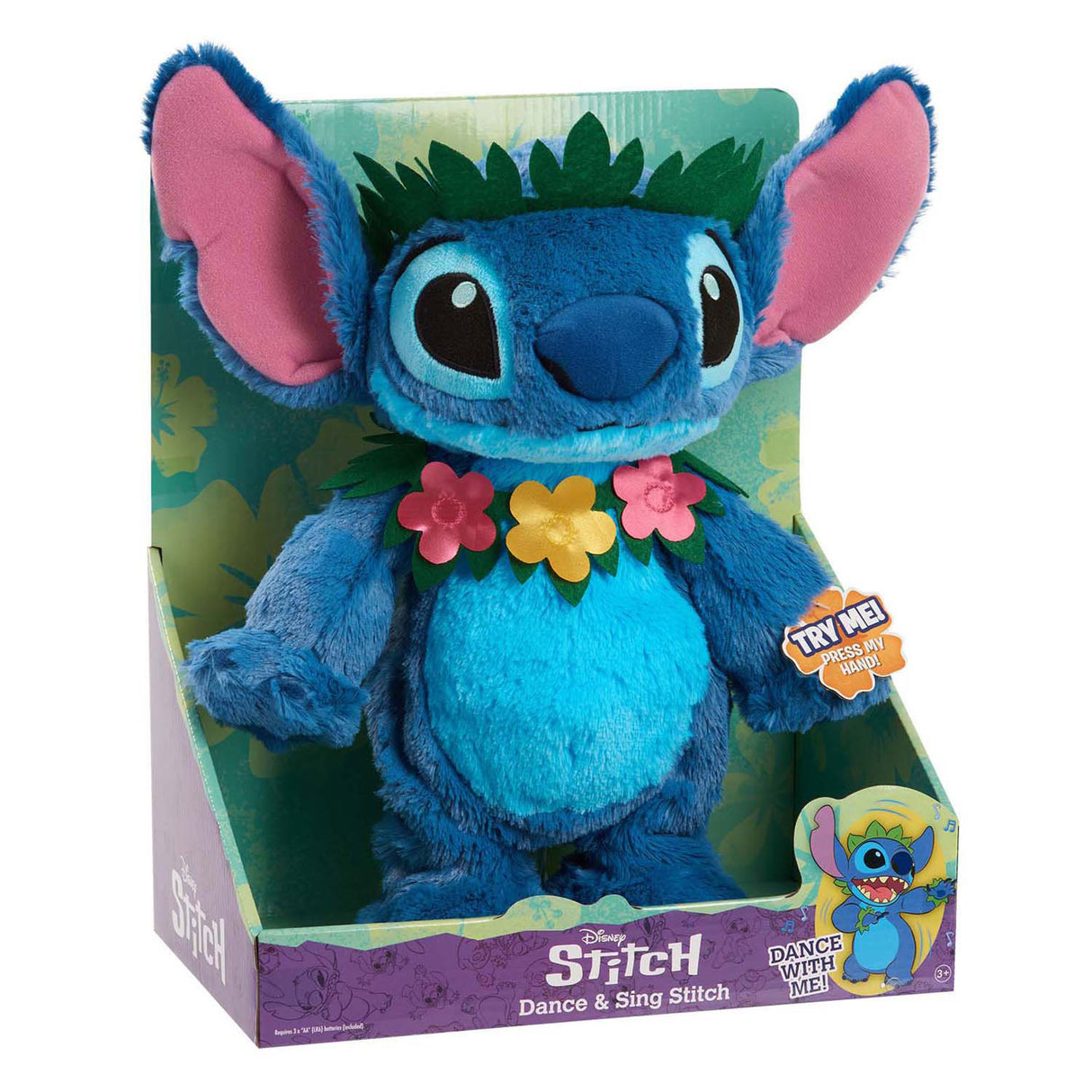 Just play disney stitch - dans zing met stitch - interactieve pluchen knuffel