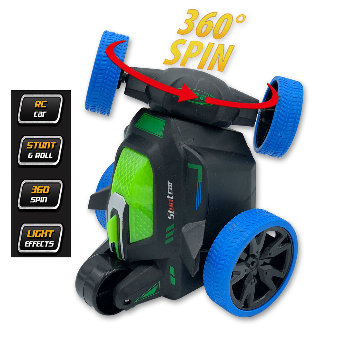 Gear2play rc stunt roll stuntauto blauw - bestuurbare auto