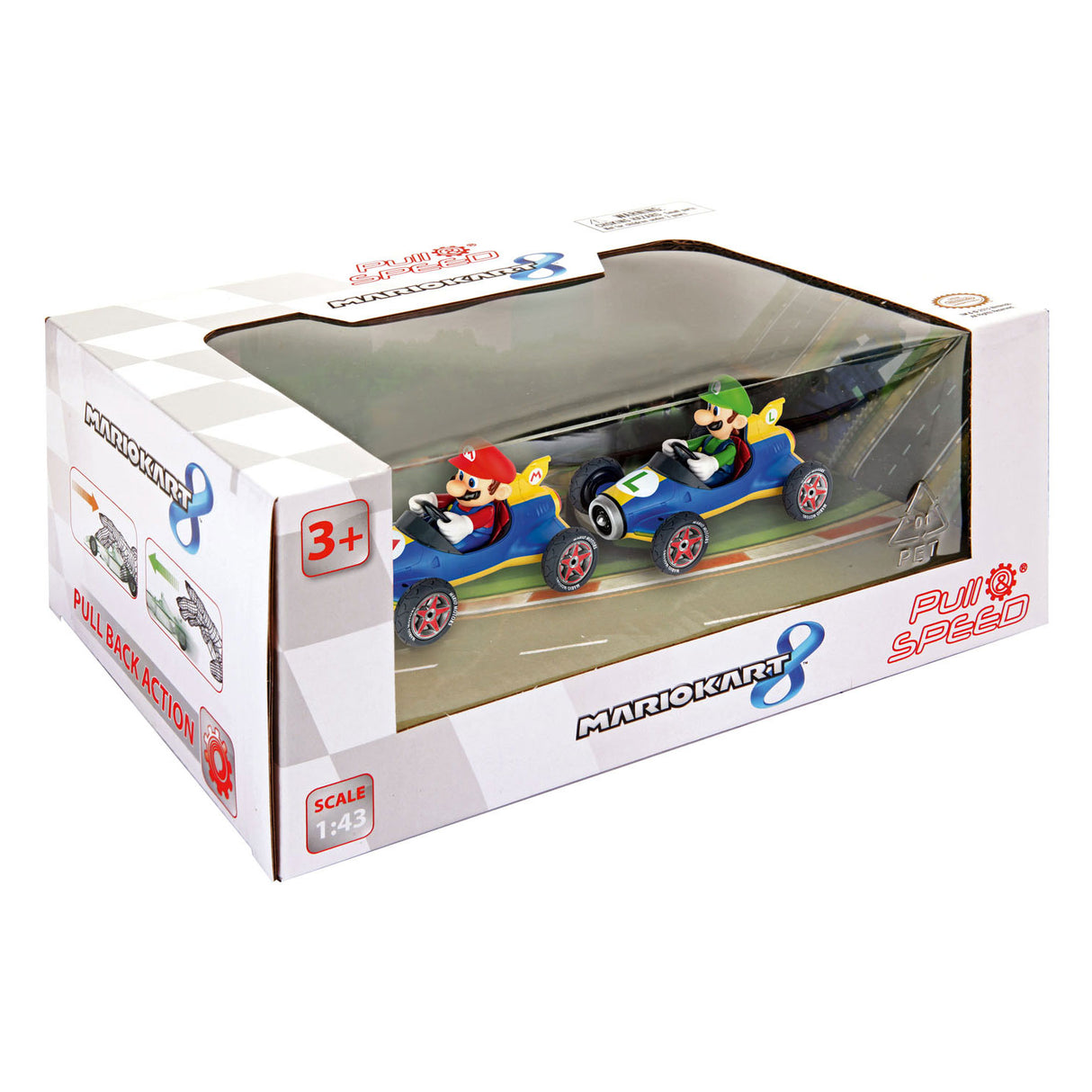 Carrera super mario pull back raceauto's mach 8, 2dlg.