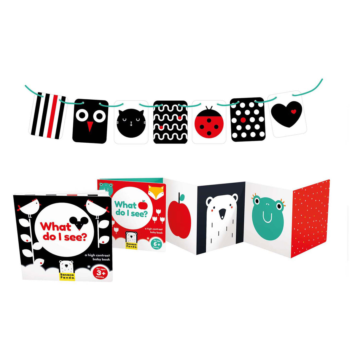 Banana panda - hoog contrast babyset