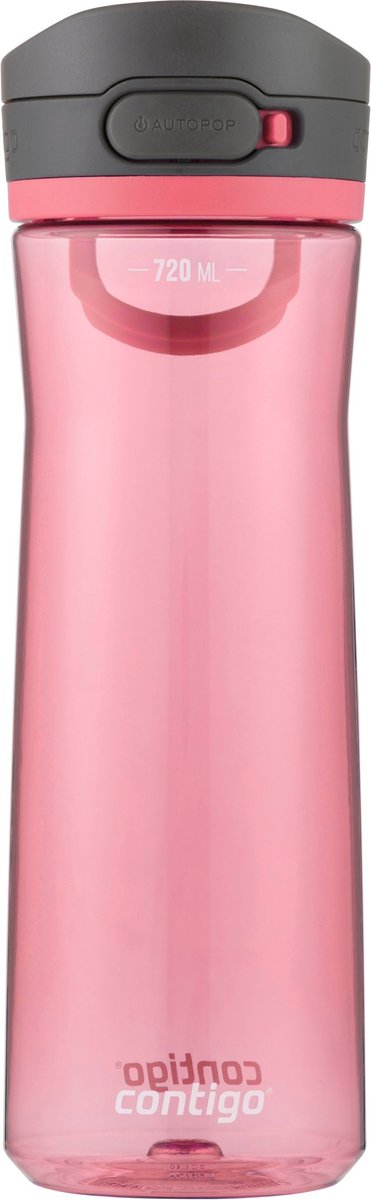 Contigo jackson autoseal waterfles, grote bpa-vrije waterfles, 100% lekvrij en vaatwasserbestendig, outdoor sportfles voor fietsen, joggen, wandelen, werk, school, 720 ml | frosted rose