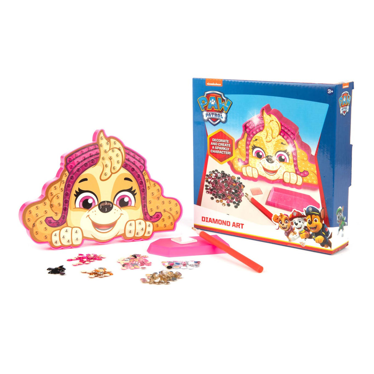 Sambro diamond painting knutselset paw patrol skye - creatief speelgoed.