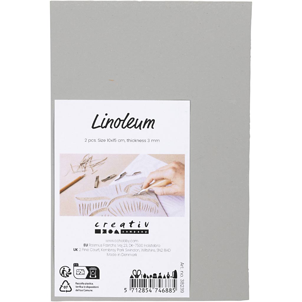 Creativ company https: www.cchobby.nl linoleum-afm-10x15-cm-dikte-3-mm-grijs-2-stuk-1-doos