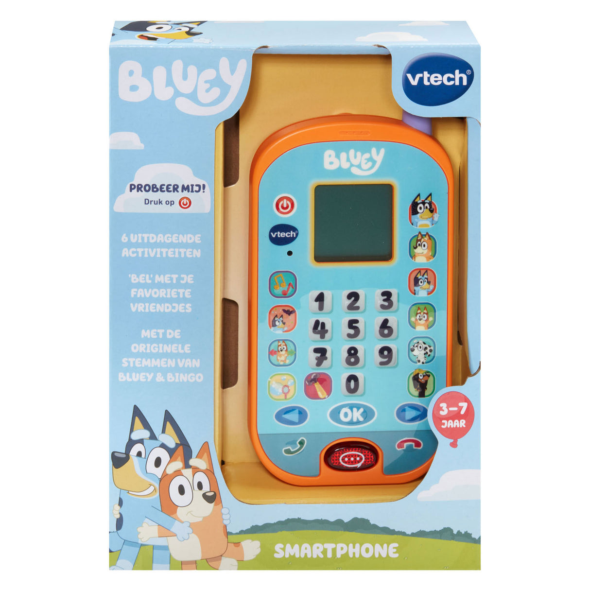Vtech bluey smartphone - 4 vrolijke spelletjes - bekijk grappige animaties - educatief speelgoed - nederlands gesproken - vanaf 3 jaar