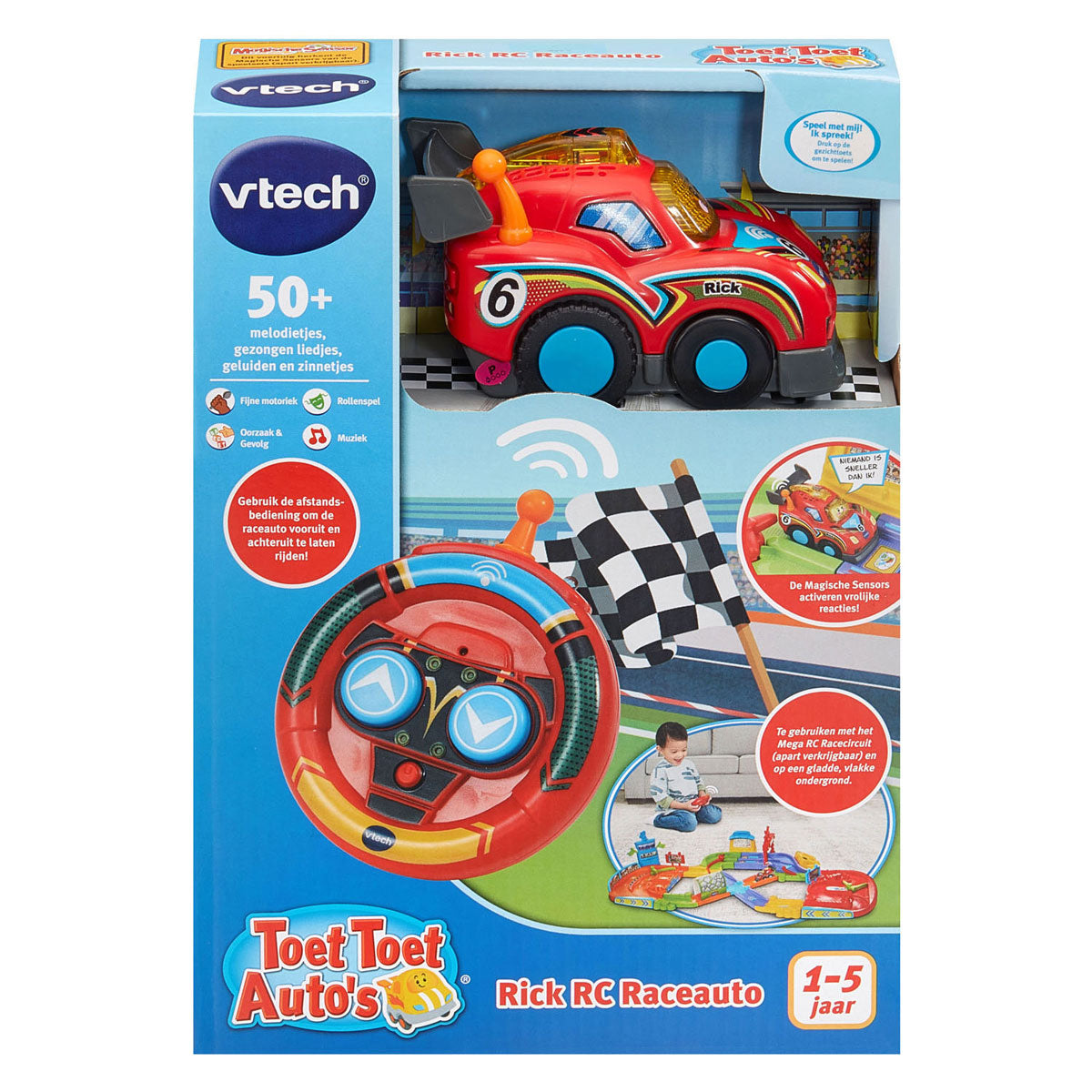 Vtech speelgoedauto rick rc raceauto - interactief kinderspeelgoed.