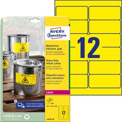 Speciale etiketten avery l6107-20 geel 99.1 x 42.3 mm