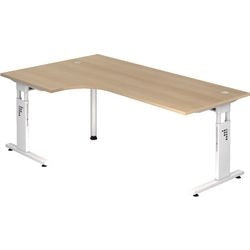 Bach hoekbureau hammerer vos82 e w melamine 200x120cm eiken