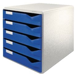 Leitz ladenblok met 5 laden - wit blauw